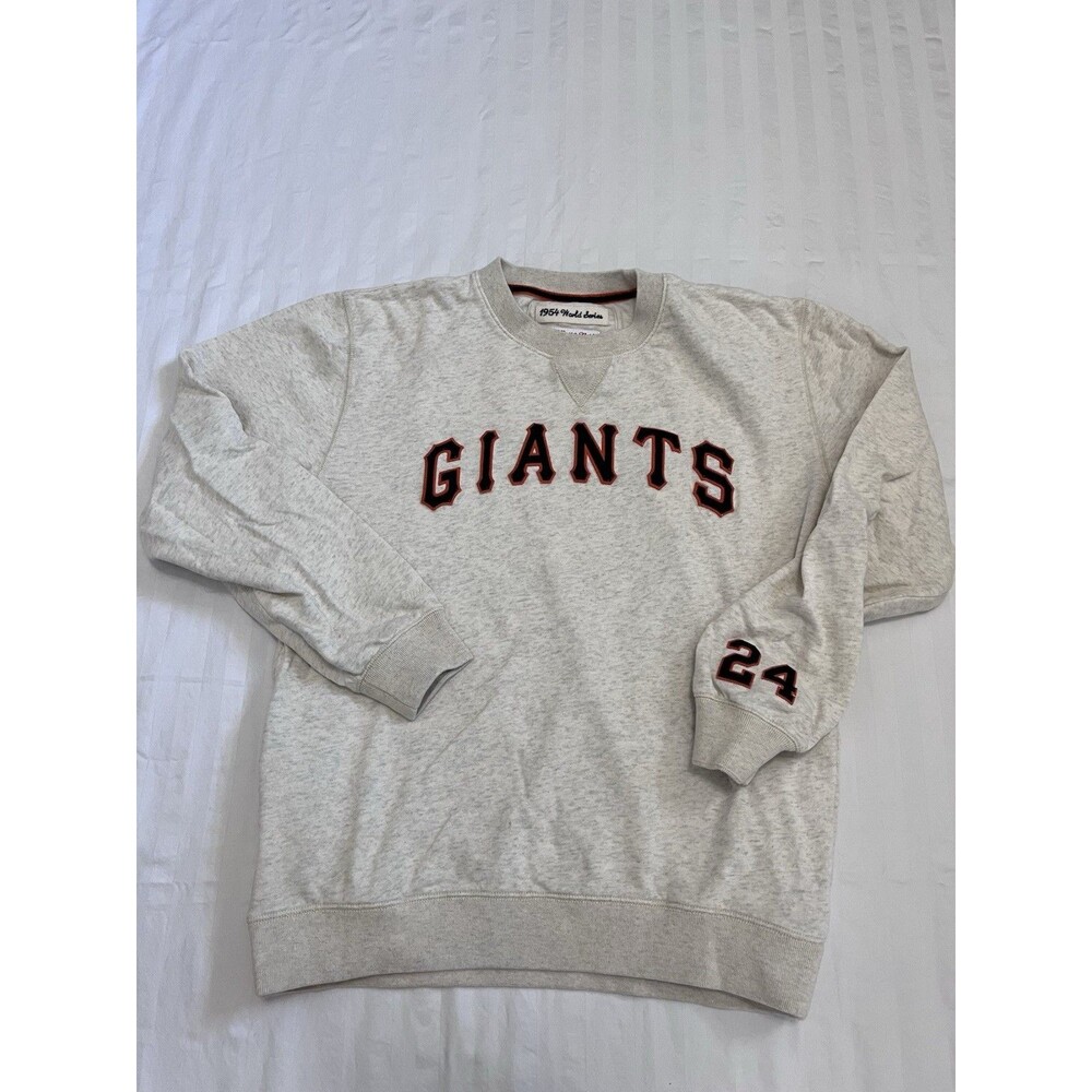 Mitchell Ness 1954 World Series NY Giants Willie Mays Crewneck Sweatshirt Gray L